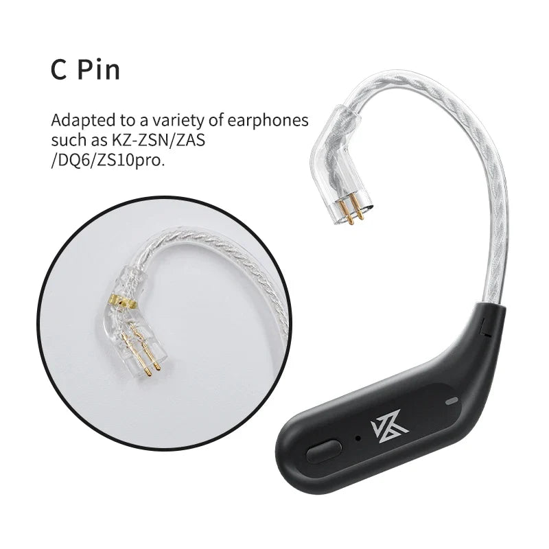 KZ AZ09 Bluetooth 5.2 Module - Wireless HiFi Ear Hook Upgrade Cable with Charging Case