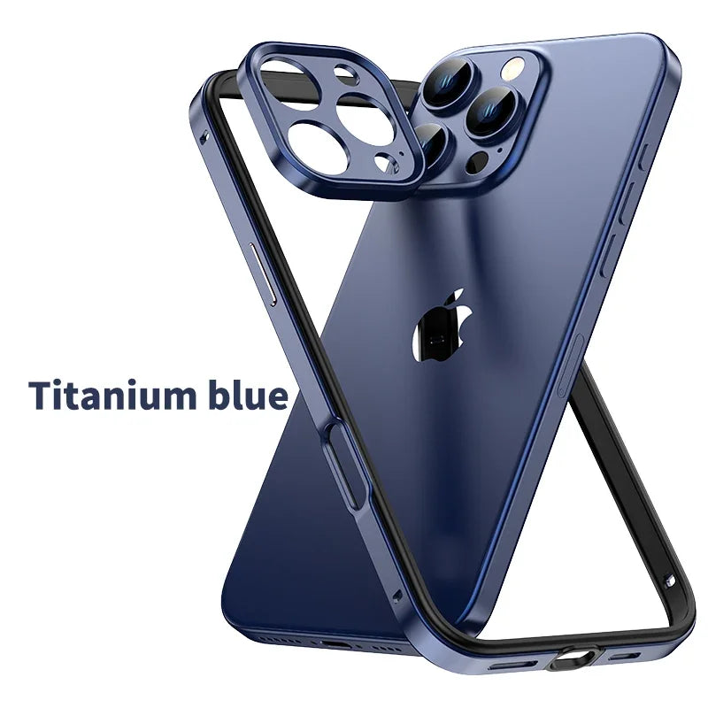 Camera Protection Hybrid Silicone & Aluminum Metal Phone Case for iPhone 16/15/14/13 Pro Max – Better Heat Bumper