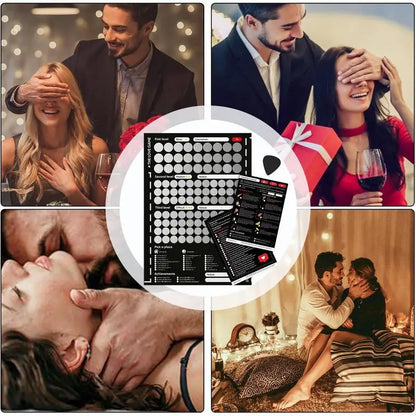 100 Things To Do Between Couples - Couples Games Bedroom Scratch Off Poster with 100 Dates Scratch Off Bucket List