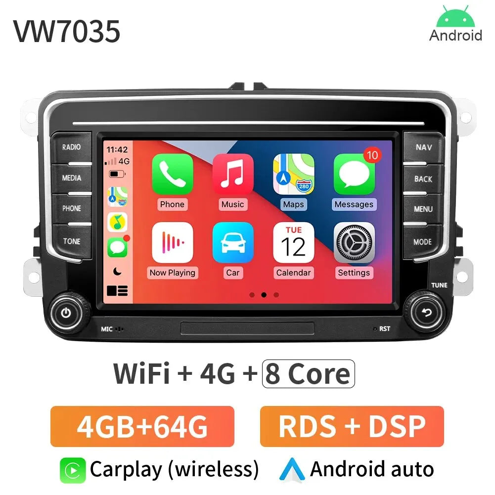 GRANDnavi Android 13 Car Radio GPS - 2Din Multimedia Player for VW, Skoda Octavia, Golf 5/6, Passat B6, Polo, Jetta