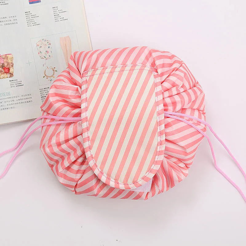 Women’s Drawstring Cosmetic Bag — Portable Waterproof Travel Makeup Organizer & Toiletry Beauty Pouch