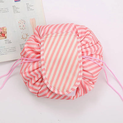 Women’s Drawstring Cosmetic Bag — Portable Waterproof Travel Makeup Organizer & Toiletry Beauty Pouch