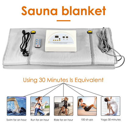 Professional Infrared Sauna Blanket – Slimming Heating Blanket with Zipper Design for Weight Loss & Detox, 180x80cm Home Spa