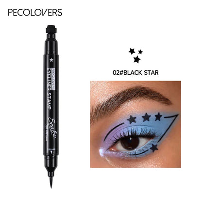 Star Liquid Eyeliner 2-in-1 — Black Moon Stamp Pencil, Waterproof Long-Lasting Easy-Apply Eye Makeup