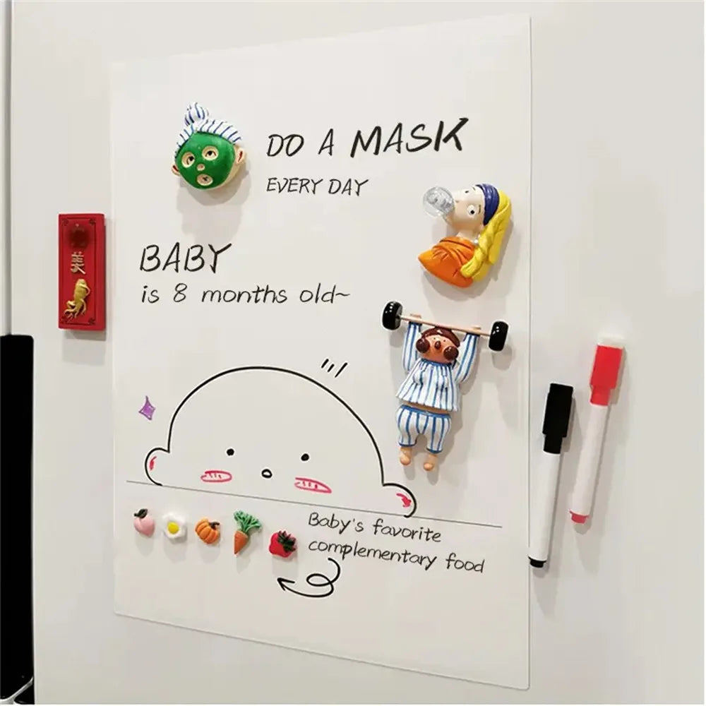 Magnetic Dry Erase Board for Refrigerator – Flexible Whiteboard Sheet with Marker, Erasable Kitchen Memo & Grocery List (A3, A4, A5)