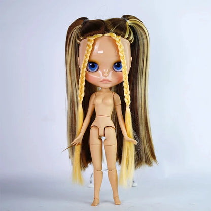 ICY DBS Blythe Doll – 30CM Tan Skin Matte & Glossy Face, Pouting Lips, 19-Joint BJD DIY Costume Doll Gift
