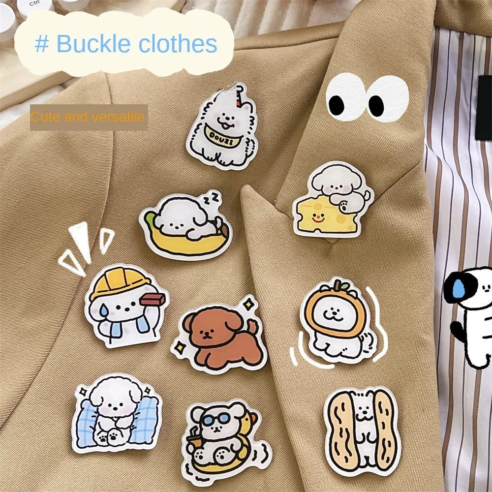 Cute Cartoon Acrylic Puppy Brooch Pin - Jewelry Badge for Clothes, Bags, and Backpacks, Gift for Kids and Friends