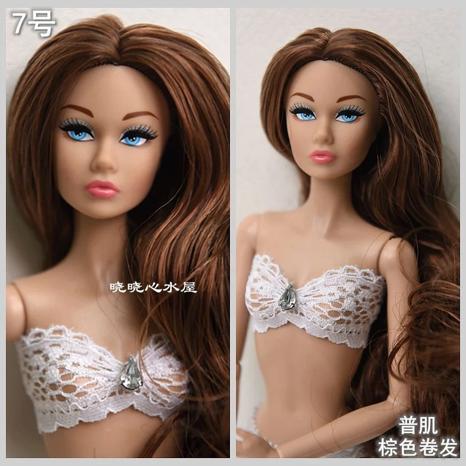 FR Supermodel 1/6 BABI Doll – Movable Joints, DIY Dress-Up Princess with Head & Body Accessories, White/Normal/Chocolate Skin
