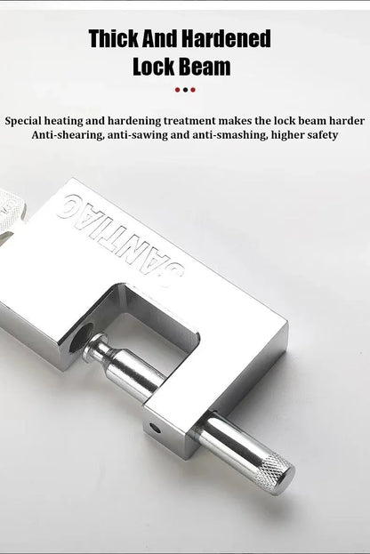 High Security Padlock with 3 Keys – Heavy Duty D-Shaped Lock for Garage Doors, Containers, Gates, and Warehouses