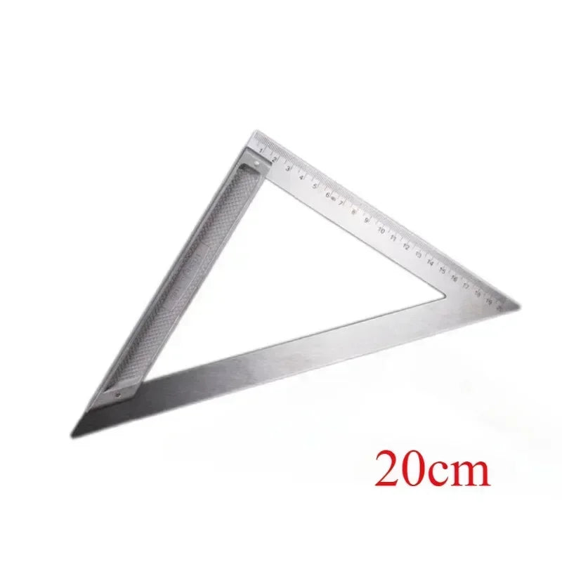 7 Inch Aluminum Alloy Triangle Ruler — Metric Angle Protractor Speed Square for Woodworking