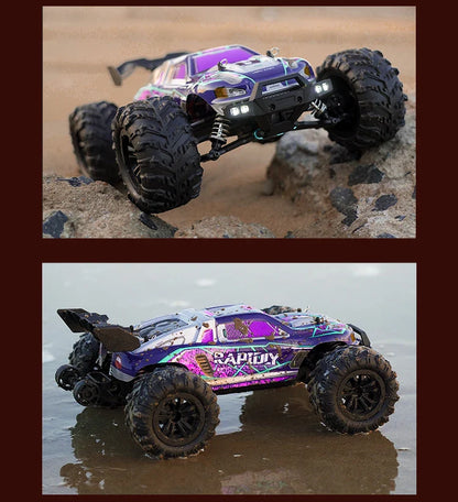 RC Off-Road 4x4 Brushless Car – 70KM/H High-Speed 1/16 4WD Monster Truck with LED Lights for Kids