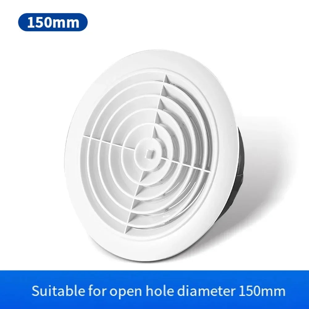 75-200mm Adjustable Round Wall Vent – ABS Indoor Ventilation Grille with Airflow Control