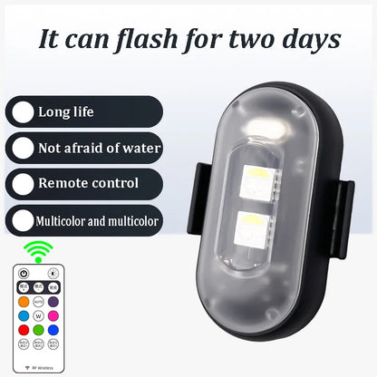 Wireless RGB LED Aircraft Strobe Lights - Motorcycle Flash Position Warning Lights - for Airplanes, Helicopters, and More