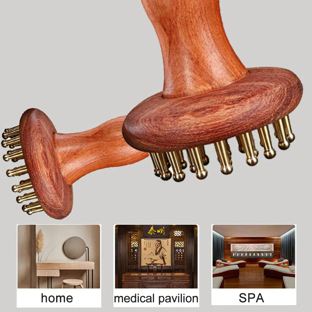 Brass Gua Sha Body Massager — Metal Skin Scraping Board for Muscle Relief & Lymphatic Massage