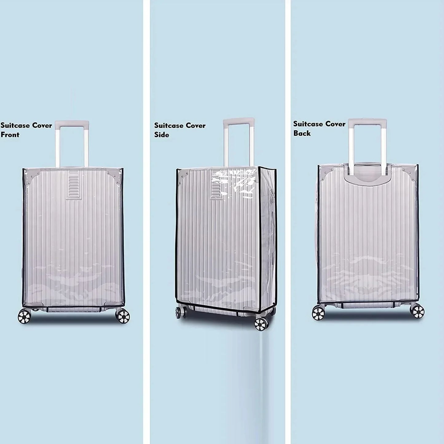 Full Transparent Luggage Cover – Waterproof, Dustproof, Durable PVC Suitcase Protector for Travel