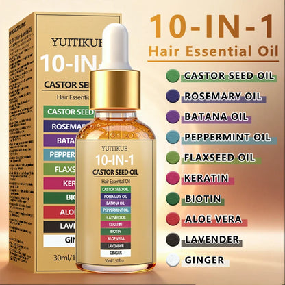Castor Seed Hair Oil - 10-in-1 Batana, Rosemary & Biotin Nourishing Hair & Scalp Treatment