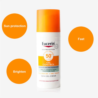 Eucerin Sun Age Defense SPF 50 Face Sunscreen Lotion – Hypoallergenic & Fragrance-Free with Hyaluronic Acid, 50ml
