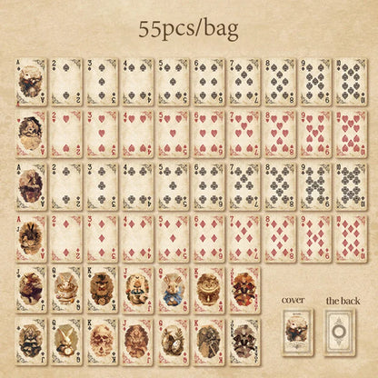 Mr. Paper Retro Theme Playing Cards 55PCS — DIY Handbook, Origami & Entertainment Relaxation Pack