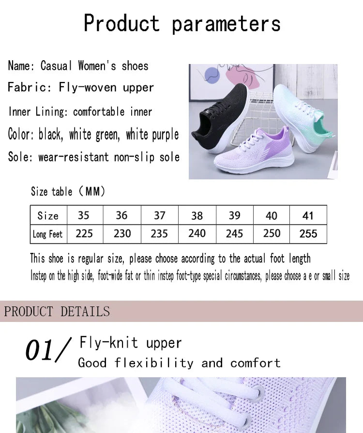 Spring Women's Lightweight Mesh Running Shoes – Breathable, Soft Sole, Sporty & Casual