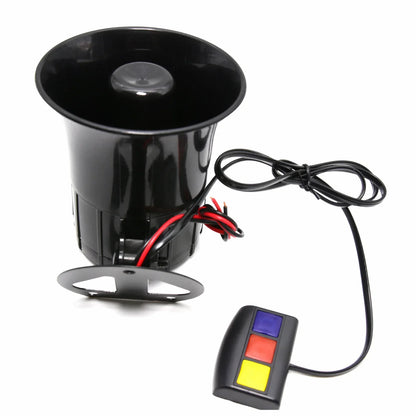 12V 3-Tone Loud Car Horn - 115DB Air Horn with Loudspeaker for Cars, Motorcycles, and Police Fire Sirens