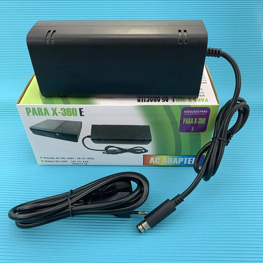 Xbox 360 E Console Power Supply Adapter – 110-240V with US/EU/UK Plug & Replacement Cable