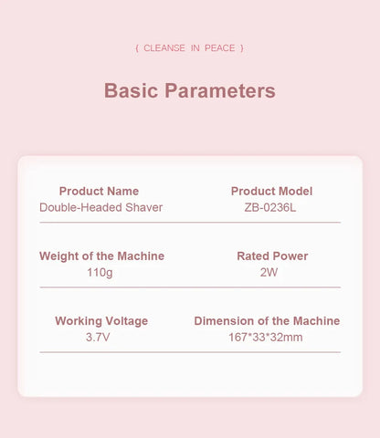 2-in-1 Dual-Head Electric Razor for Women – Painless Bikini Trimmer Wet & Dry Use with Detachable Heads