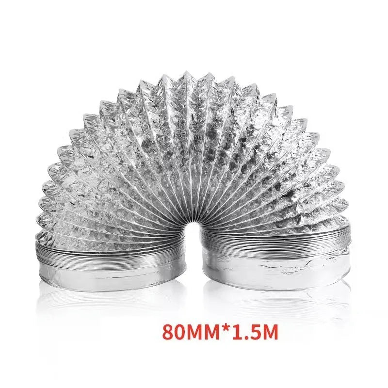 Scalable Aluminum Foil Ventilation Duct Hose – 80/100/120/150/200mm Exhaust Pipe for Kitchen, Bathroom & Fan Outlets