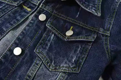 Women’s Denim Jacket – Spring & Autumn Short Coat, Casual Pink Jean Jackets, Loose Purple, Yellow & Blue Outerwear Tops