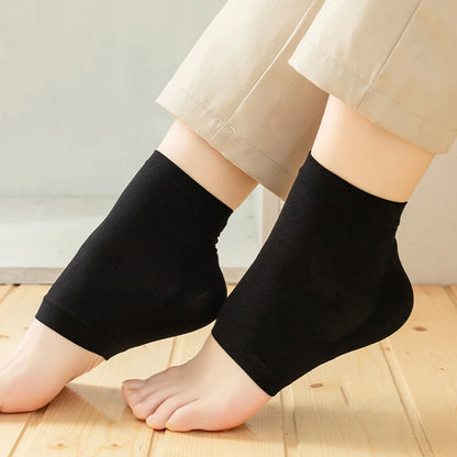Silicone Heel Protector Socks - Gel Heel Pads for Plantar Support, Cracked Skin Care & Foot Comfort
