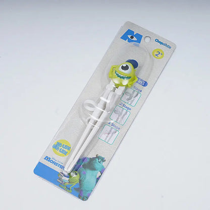 Disney Kids Tableware Set — Lightning McQueen, Mickey, Minnie, Stitch & Princess Elsa Training Chopsticks and Spoons
