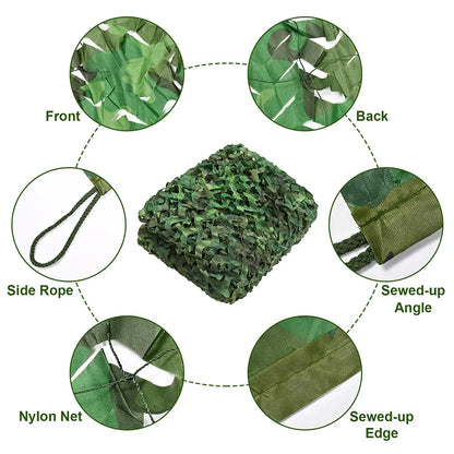 Camouflage Net – Hunting, Woodland Training, Car Cover, Tent Shade & Camping Awning Cover