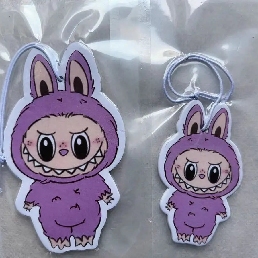 6/30/100pcs Labubu Cartoon Car Fragrance Film – Aromatherapy Incense Tablets & Rearview Mirror Pendants