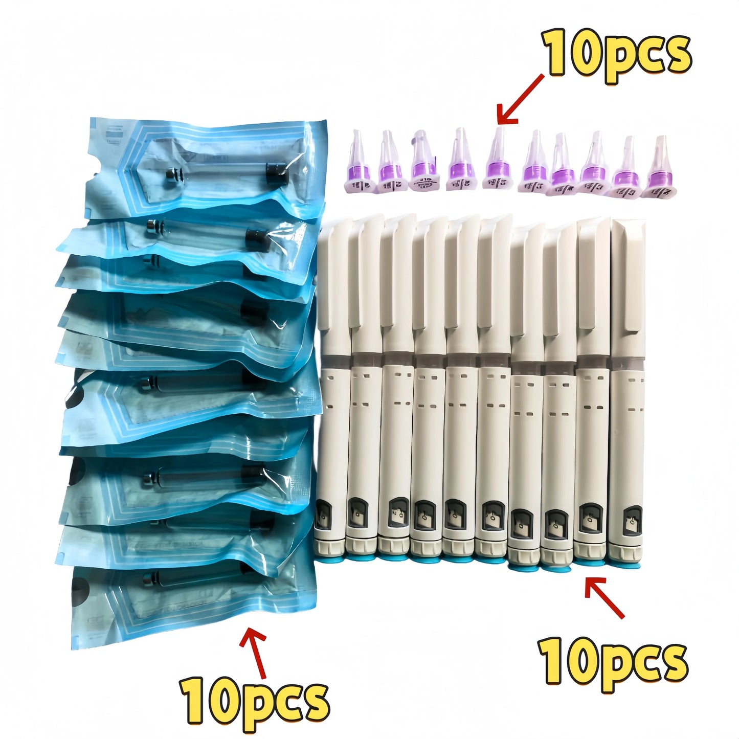 10PCS Disposable Injection Pens (Without Medication) — Individually Packaged Pre-Filled Pen Set
