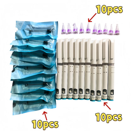 10PCS Disposable Injection Pens (Without Medication) — Individually Packaged Pre-Filled Pen Set