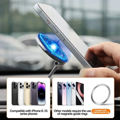 Strong Magnetic Cell Phone Holder - 360° Swivel Adjustable Magsafe Back Sticker for iPhone 16, Samsung, Xiaomi, Universal