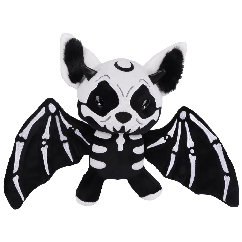 28cm Halloween Two-Tone Skeleton Bat Plush Toy – Cute Stuffed Animal Doll for Home Decor & Holiday Gift