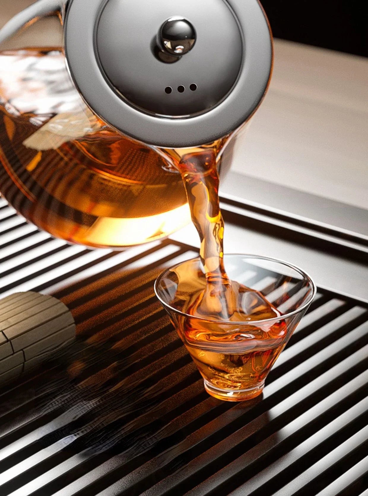 Heat-Resistant Glass Teapot with Stainless Steel Tea Strainer Infuser – Flower Kettle Kung Fu Teaware Set for Puer & Oolong Tea
