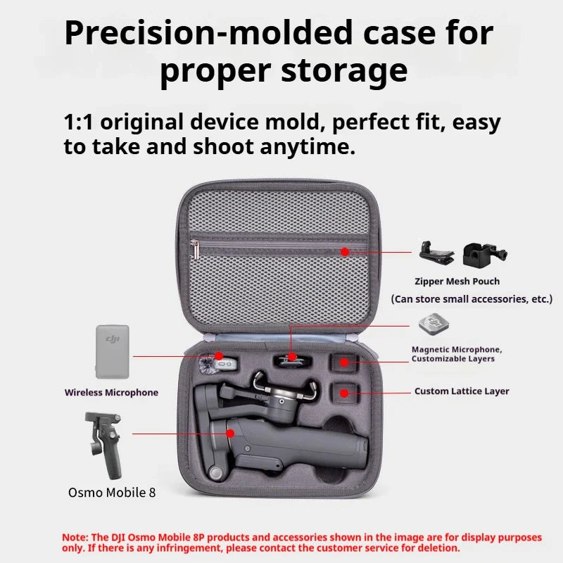 DJI Osmo Mobile 8P Carrying Case - Protective Storage Bag for OM8P Handheld Gimbal & Accessories