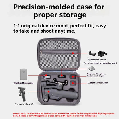 DJI Osmo Mobile 8P Carrying Case - Protective Storage Bag for OM8P Handheld Gimbal & Accessories