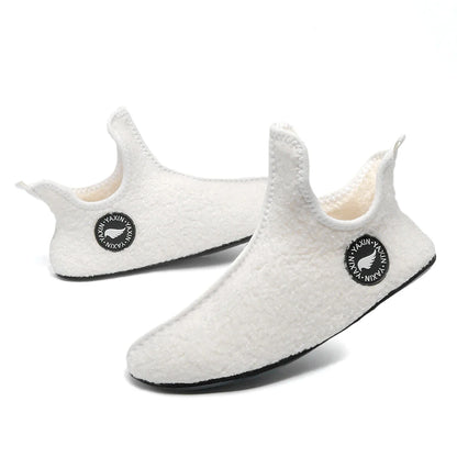 Classic Couples Slippers – Non-Slip Warm Indoor & Outdoor Cotton Shoes for Men & Women, Soft & Comfortable Flat Slippers