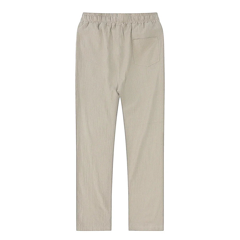 Men's Cotton Linen Pants – Breathable Solid Color Trousers for Autumn, Fitness & Streetwear, S-3XL