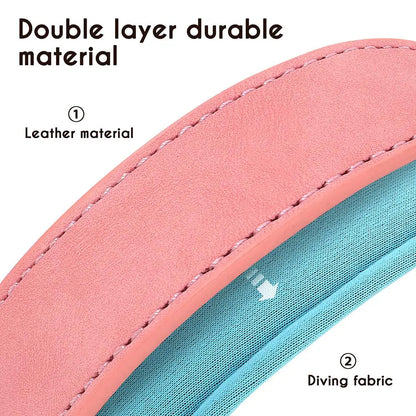 Customized Leather Dog Collar & Leash Set – Soft Padded Adjustable Collar for Small, Medium & Large Dogs with Engraved Nameplate