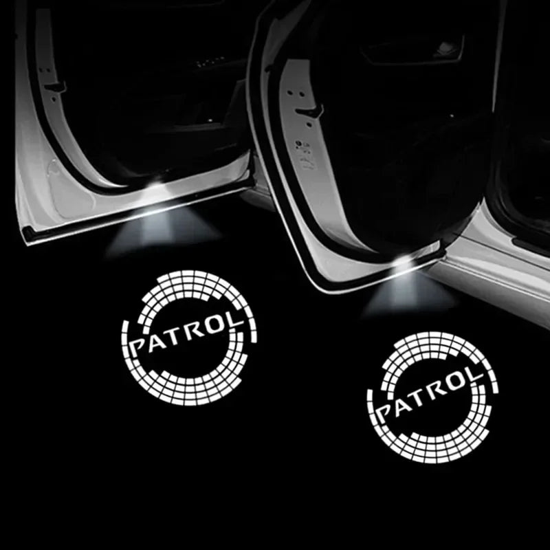 2PCS LED Car Door Welcome Ghost Shadow Lights – Logo Projector Courtesy Lamps for Nissan Patrol Y62 & Armada 2013–2018 Accessories