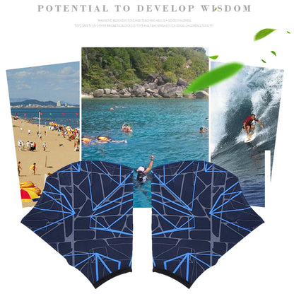 Swimming Hand Fins & Webbed Gloves Set - Unisex Paddle Flippers for Water Sports Training