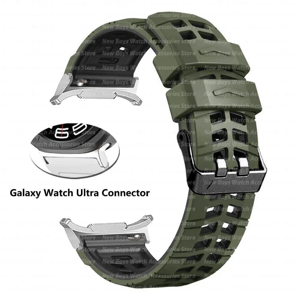 Silicone Sport Band for Samsung Galaxy Watch Ultra 47mm — No-Gap Quick Fit Curved Strap (2025 Ultra Model)
