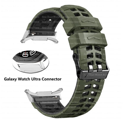 Silicone Sport Band for Samsung Galaxy Watch Ultra 47mm — No-Gap Quick Fit Curved Strap (2025 Ultra Model)