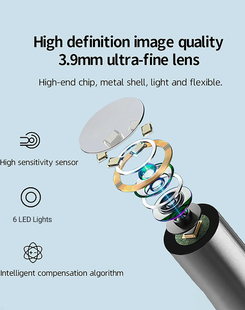 GUANMOU Digital Otoscope – 3.9mm Ear Scope Camera with 6 LED Lights, 4.3" IPS Ear Wax Removal Tool for Kids & Adults