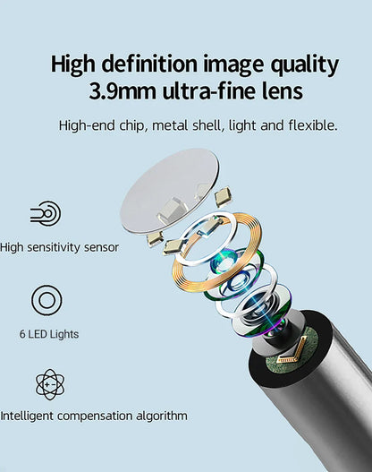 GUANMOU Digital Otoscope – 3.9mm Ear Scope Camera with 6 LED Lights, 4.3" IPS Ear Wax Removal Tool for Kids & Adults