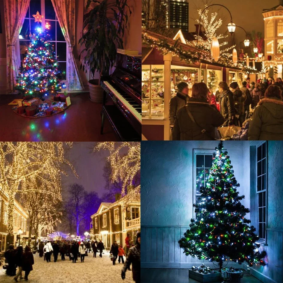 LED Christmas String Lights - 5M–100M Fairy Lights for Patio, Wedding & Holiday Decor