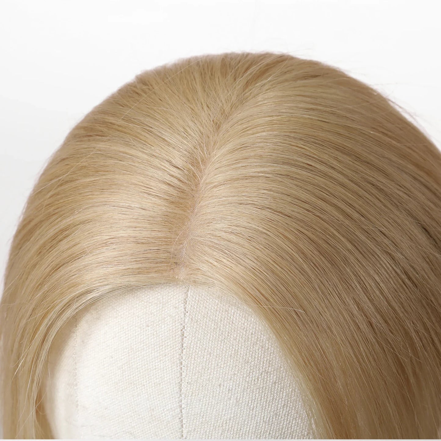 14" Gray Blonde Human Hair Topper – Mono Lace Base, 4 Clips, Natural Look for Thinning Hair